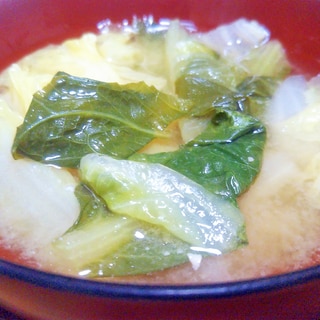白菜&ロメインレタス味噌汁
